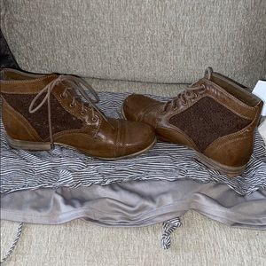 Brown combat style boots